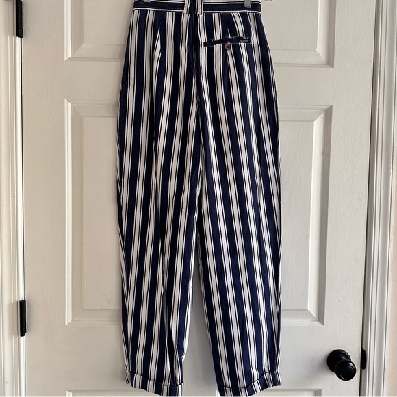 Vintage Esprit Pleated Vertical Stripes Jeans Size 6 - Picture 6 of 7